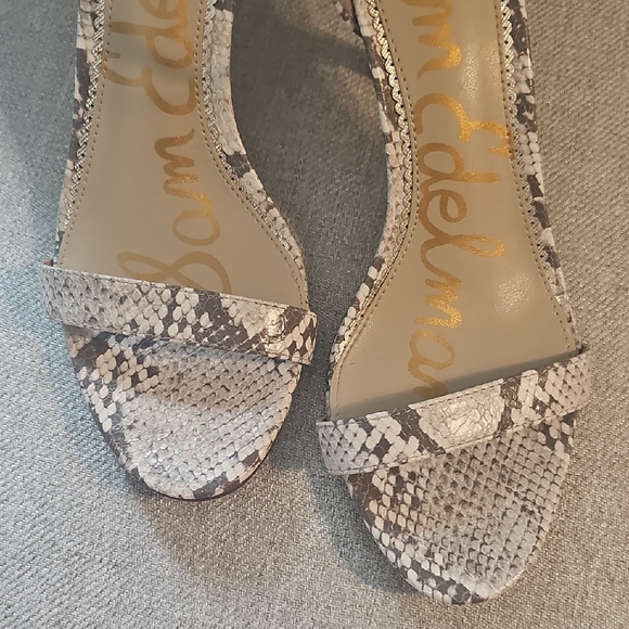 Sam Edelman Snakeskin Patterned  Ankle Strap Heels EUC - Picture 2 of 9